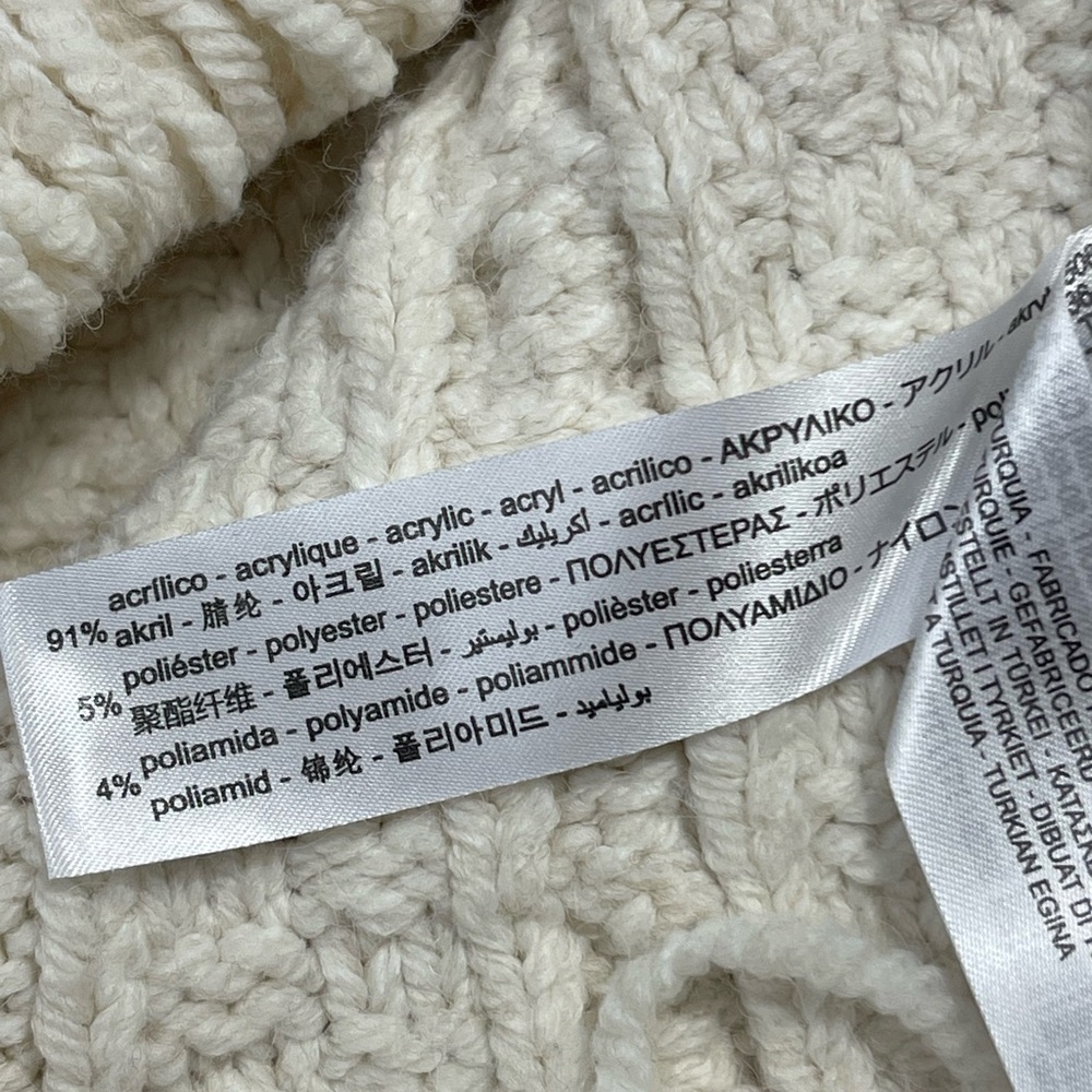 Zara Cream Cable Knit Turtleneck Sweater. L - Picture 11 of 11